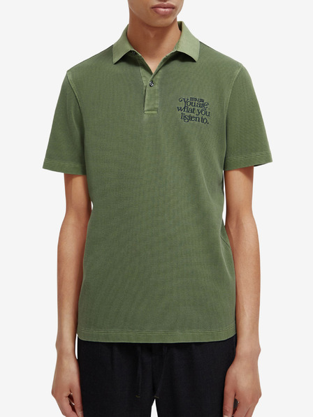Scotch & Soda Zöld férfi póló Scotch & Soda Garment Dye póló