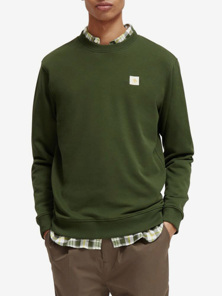 Scotch & Soda Sötétzöld Scotch & Soda Essentials férfi pulóver