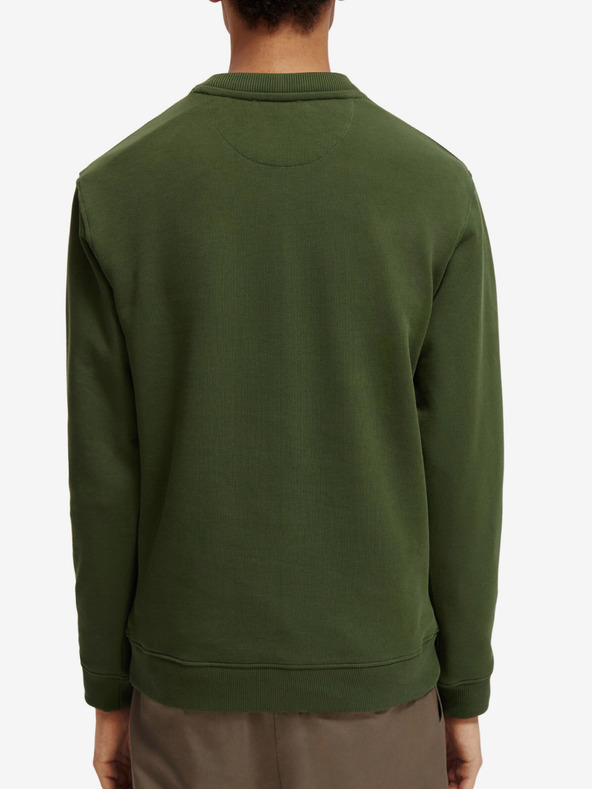 Scotch & Soda Sötétzöld Scotch & Soda Essentials férfi pulóver