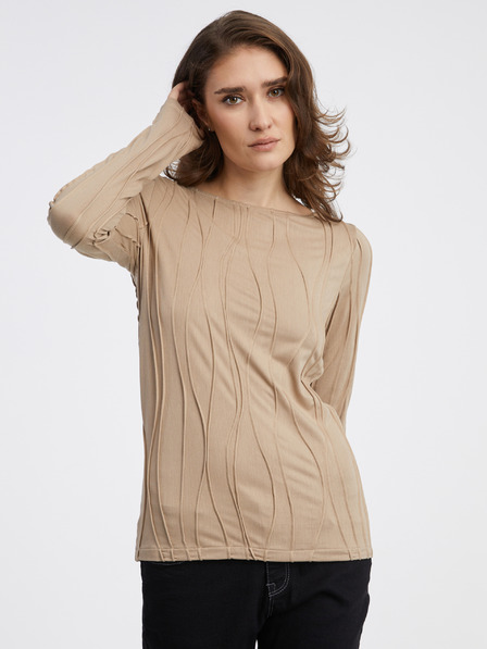 AWARE by VERO MODA Bézs színű női mintás póló AWARE by VERO MODA Gudrun Gudrun