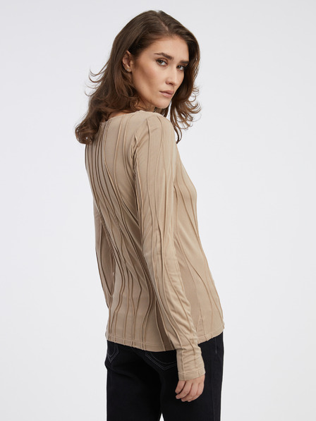 AWARE by VERO MODA Bézs színű női mintás póló AWARE by VERO MODA Gudrun Gudrun