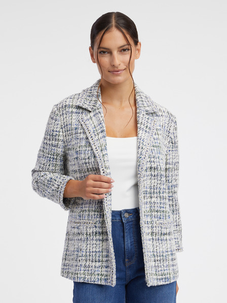 Orsay ORSAY kék és krémszínű női tweed kabát
