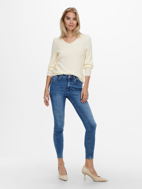 ONLY Krémszínű bordázott alappulóver ONLY Latia