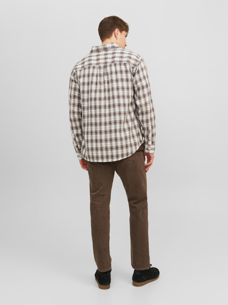 Jack & Jones Fehér és barna Jack & Jones Gracia férfi kockás ing