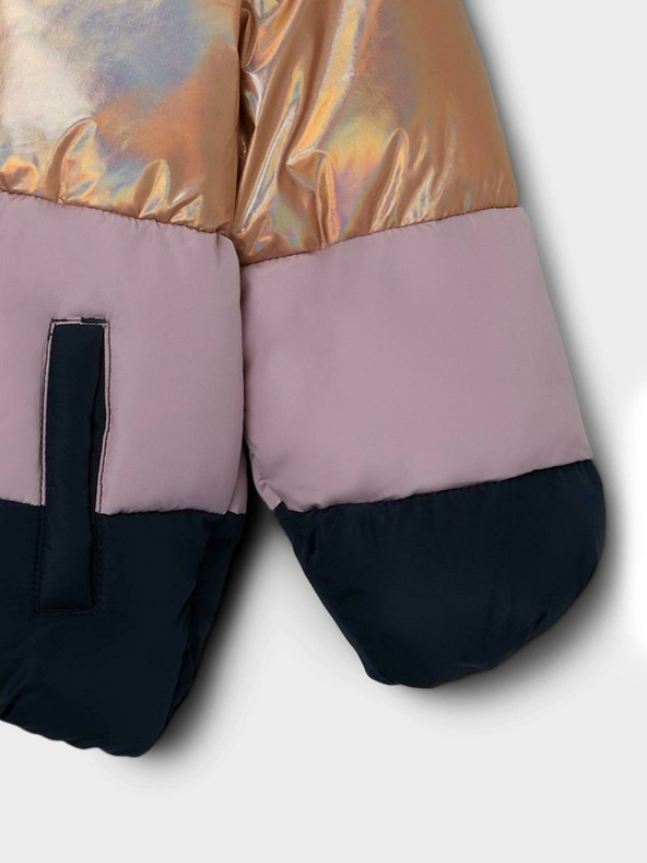 name it Rózsaszín és kék színű lány steppelt kabát name it Mille