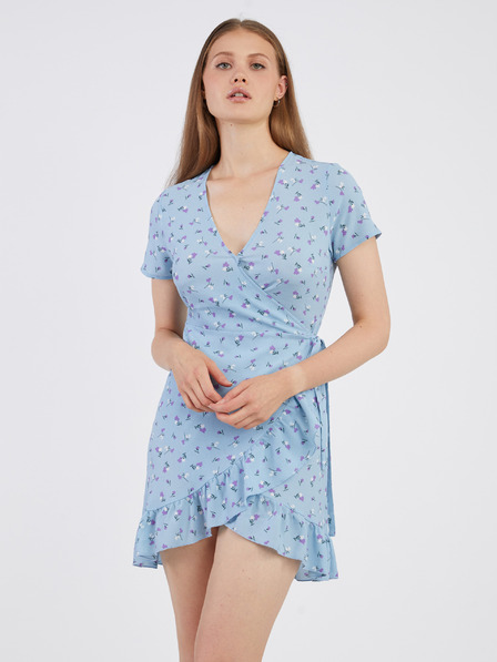 Noisy May Világoskék női virágos wrap ruha Noisy May Clara Clara