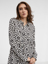 Vila Krémszínű és fekete női mintás pólóruha VILA Daca