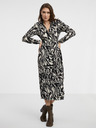 Jacqueline de Yong Krém és fekete JDY Piper női wrap midi ruha JDY Piper női wrap midi ruha