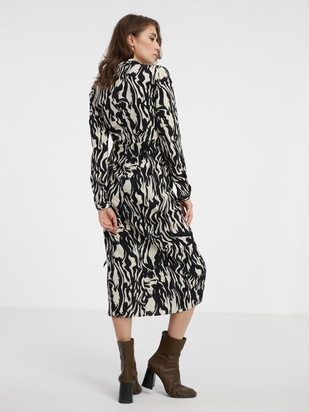 Jacqueline de Yong Krém és fekete JDY Piper női wrap midi ruha JDY Piper női wrap midi ruha