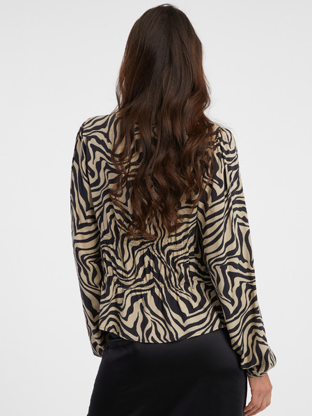 ONLY Szürke és fekete női mintás crop top blúz ONLY Nova Nova