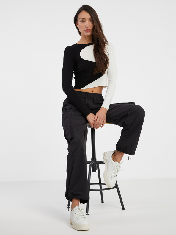 ONLY Fehér és fekete női mintás pulóver ONLY Polly Polly