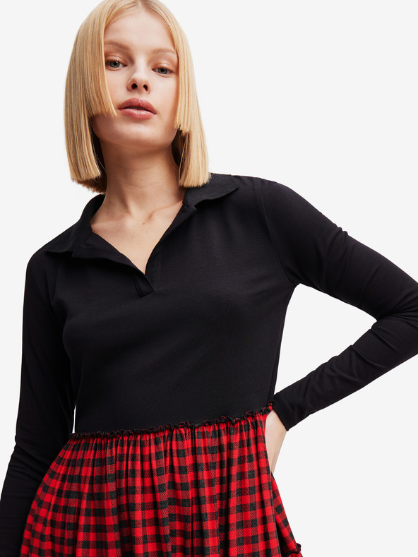 Desigual Piros-fekete női kockás ruha Desigual Harryst