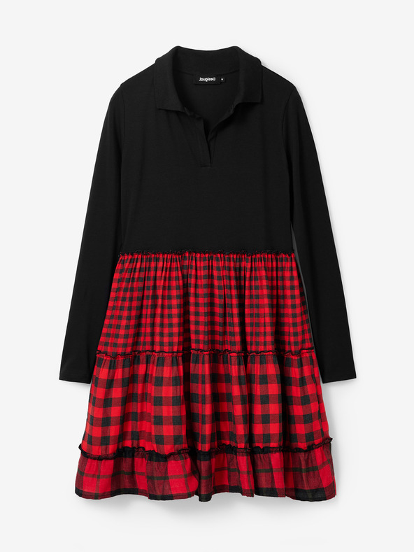 Desigual Piros-fekete női kockás ruha Desigual Harryst