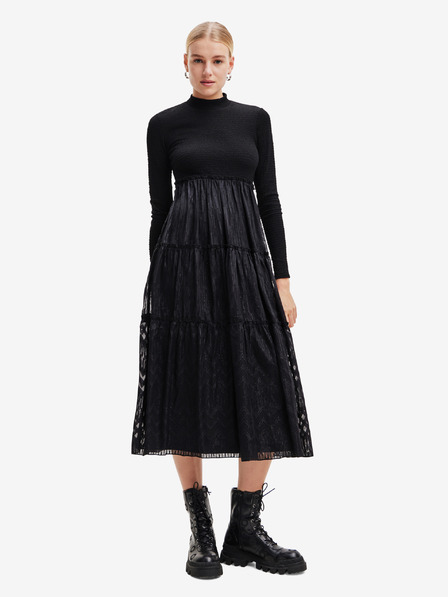 Desigual Fekete Desigual női Misha midi ruha Misha