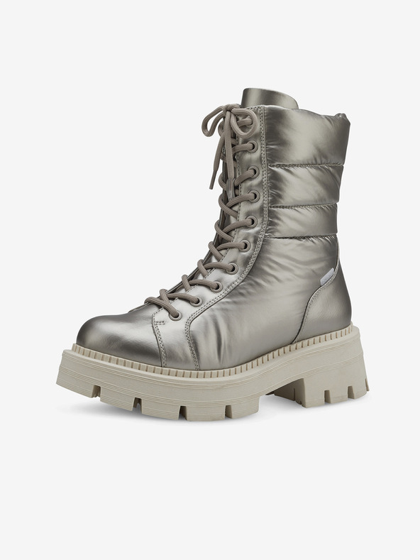 Tamaris Szürke női fémes színű alacsony csizma Tamaris