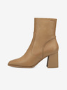 Tamaris Világosbarna bőr sarkú bokacsizma Tamaris