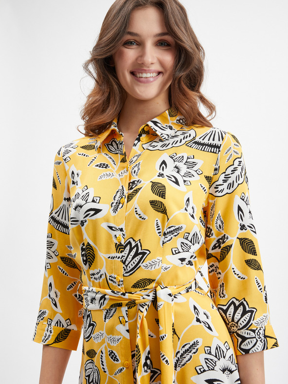 Orsay ORSAY sárga női virágmintás ruha
