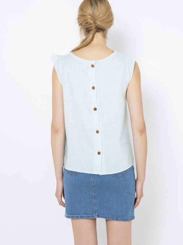 CAMAIEU Világoszöld vászonblúz CAMAIEU