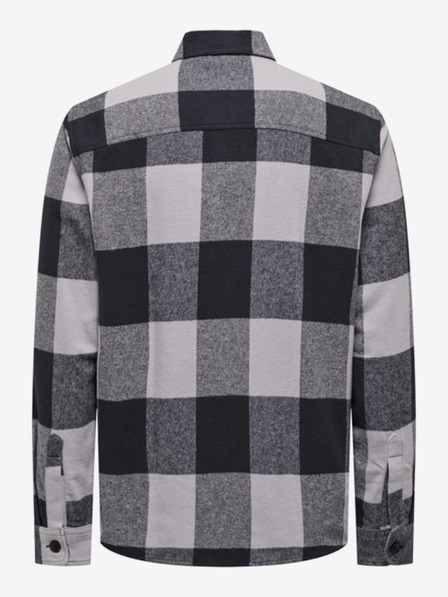 ONLY & SONS ONLY & SONS Milo kék/szürke férfi flanel kockás ing