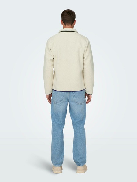 ONLY & SONS Krémszínű férfi műszőrme dzseki ONLY & SONS Dallas