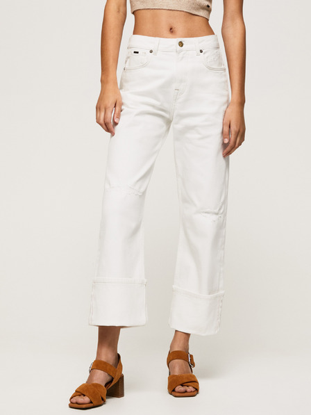 Pepe Jeans Fehér női egyenes szabású farmer Pepe Jeans