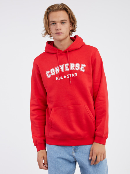 Converse Piros uniszex kapucnis pulóver Converse Go-To Wordmark
