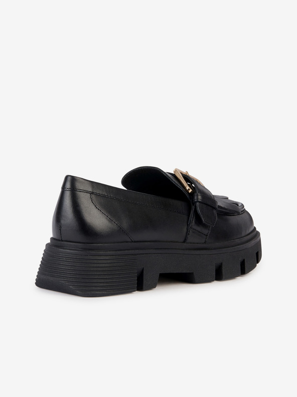 Geox Fekete női bőr platform papucs Geox Vilde