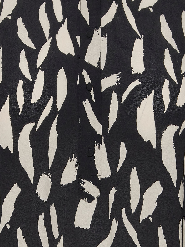 Fransa Krémszínű és fekete mintás ingruha háromnegyedes ujjakkal Fransa