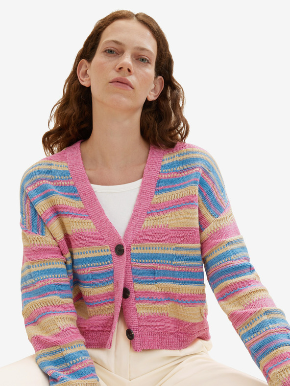 Tom Tailor Tom Tailor rózsaszín női csíkos pulóver