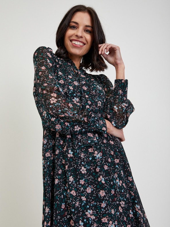 Orsay ORSAY fekete virágmintás női ruha