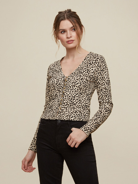Dorothy Perkins Bézs színű rövid, mintás, gombos ing Dorothy Perkins