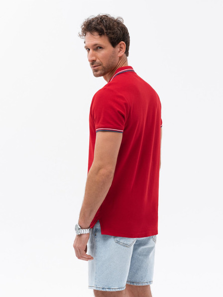 Ombre Clothing Piros férfi póló póló Ombre Ruházat