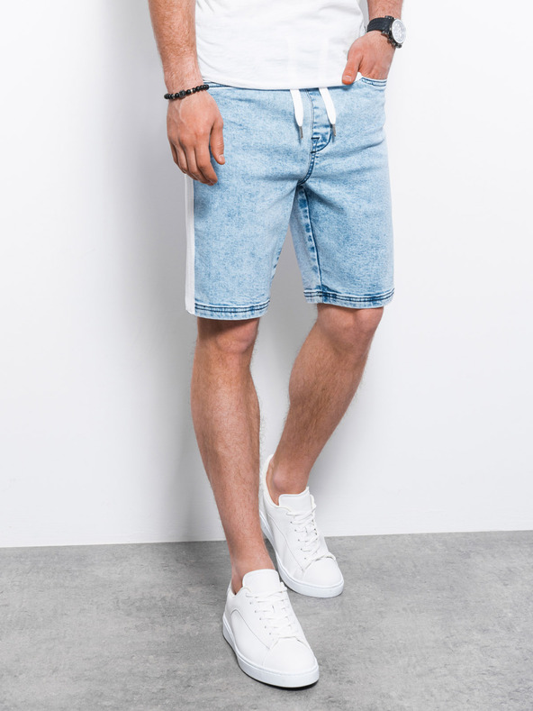 Ombre Clothing Világoskék férfi farmer rövidnadrág Ombre Clothing W363