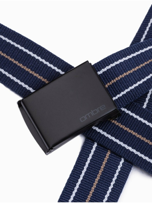 Ombre Clothing Sötétkék férfi csíkos öv Ombre ruházat