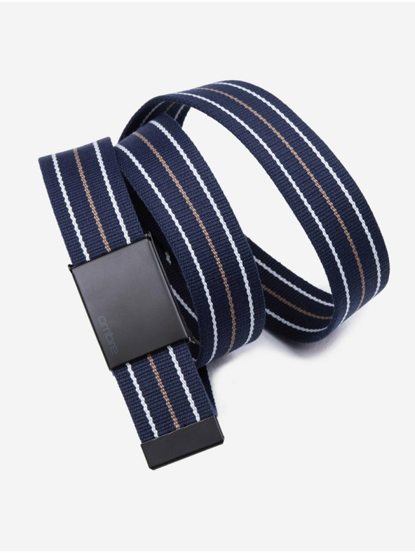 Ombre Clothing Sötétkék férfi csíkos öv Ombre ruházat