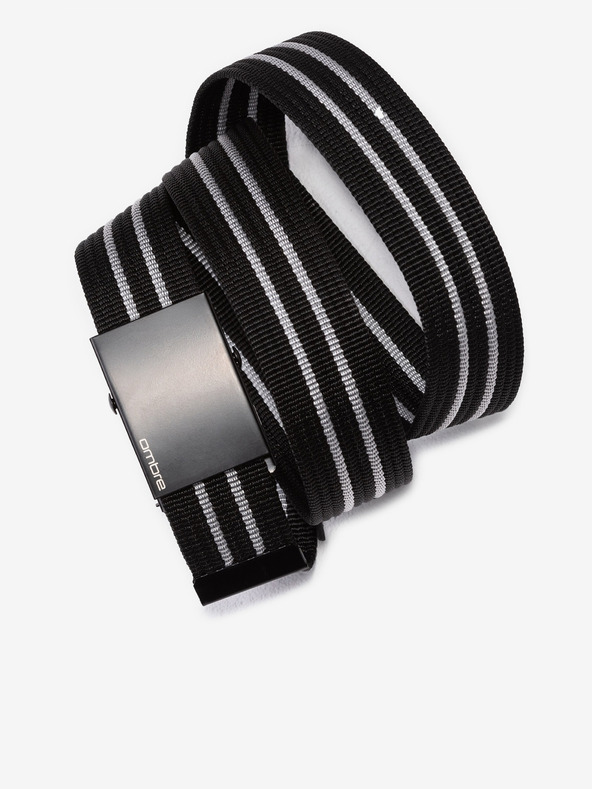 Ombre Clothing Szürke és fekete csíkos férfi öv Ombre Clothing