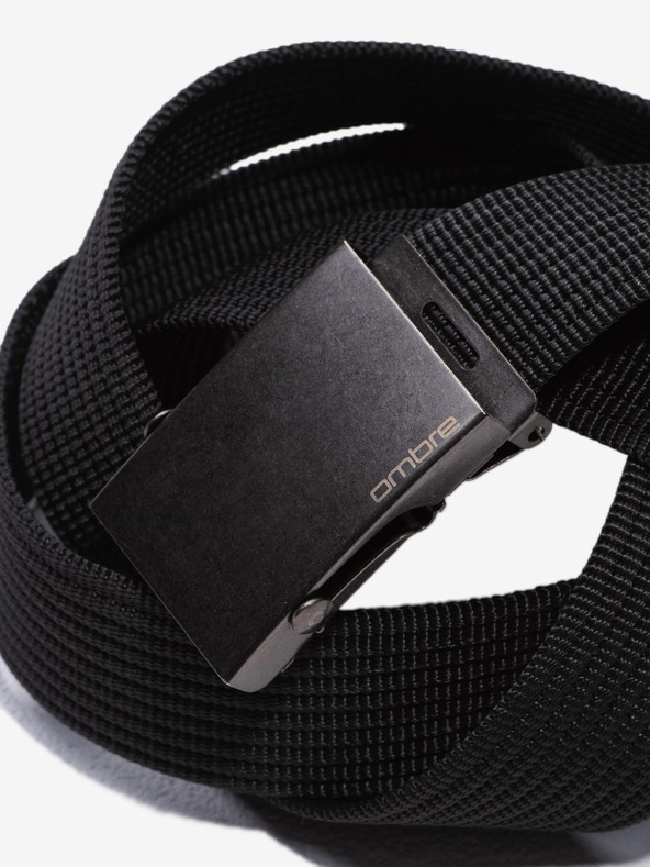 Ombre Clothing Fekete férfi szövet öv Ombre ruházat