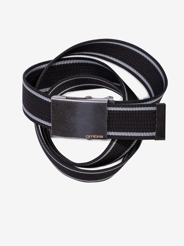 Ombre Clothing Szürke és fekete férfi szövet öv Ombre Clothing