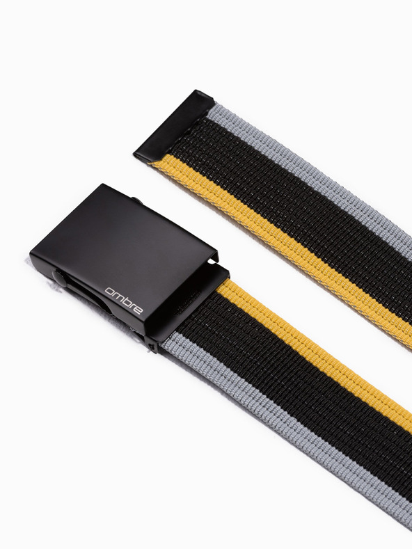 Ombre Clothing Sárga és fekete csíkos férfi öv Ombre Clothing