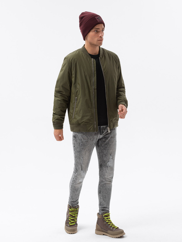 Ombre Clothing Khaki színű férfi Ombre Clothing átmeneti kabát C538