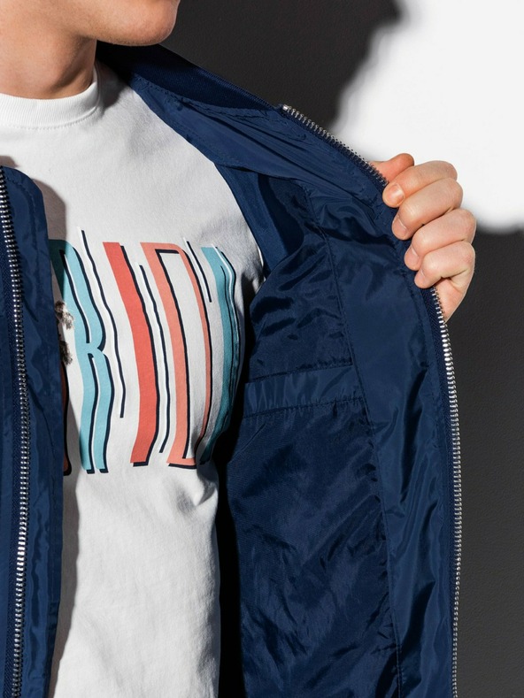 Ombre Clothing Férfi tavaszi bomberdzseki C439 - Navy