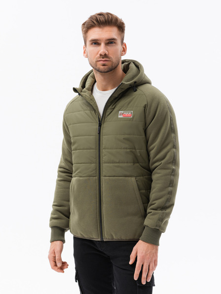 Ombre Clothing Zöld Férfi könnyű kapucnis dzseki Ombre Ruházat