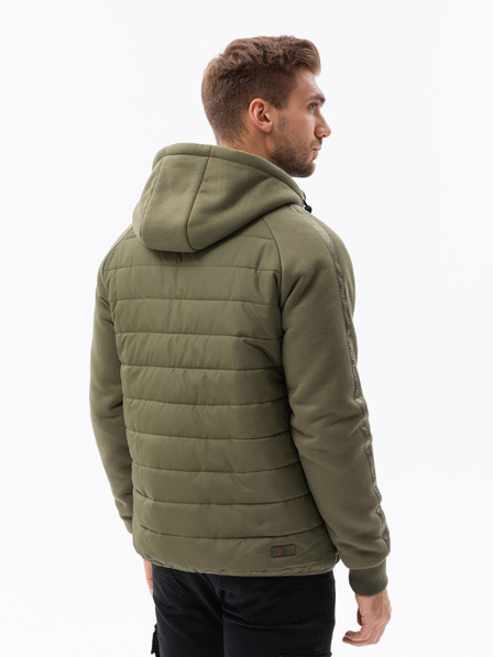 Ombre Clothing Zöld Férfi könnyű kapucnis dzseki Ombre Ruházat
