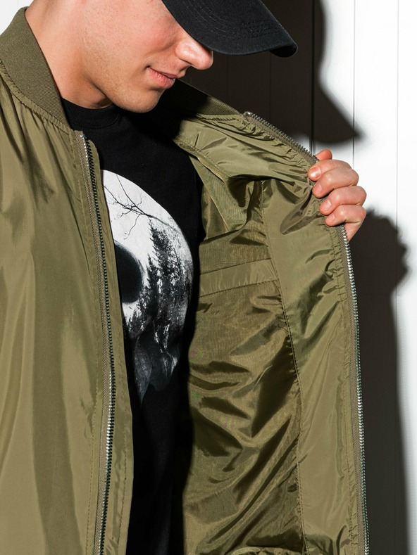 Ombre Clothing Khaki színű férfi könnyű kabát C439