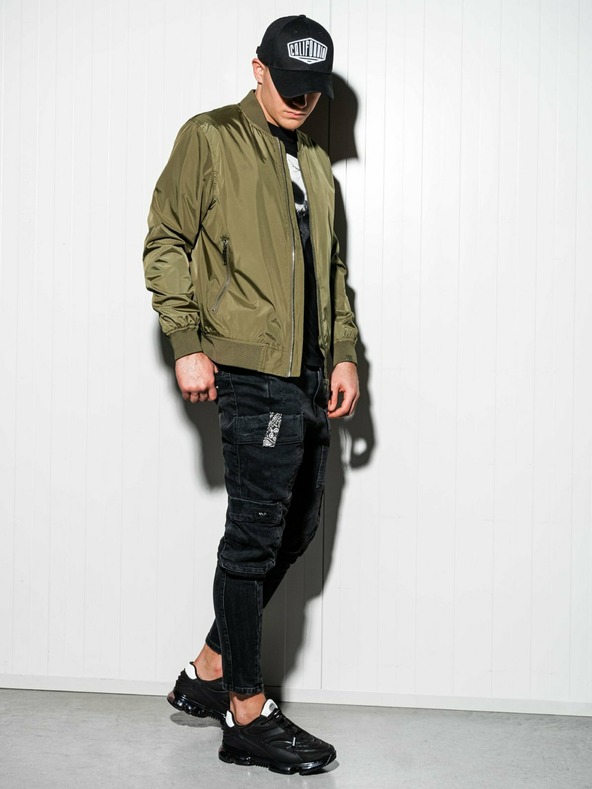 Ombre Clothing Khaki színű férfi könnyű kabát C439