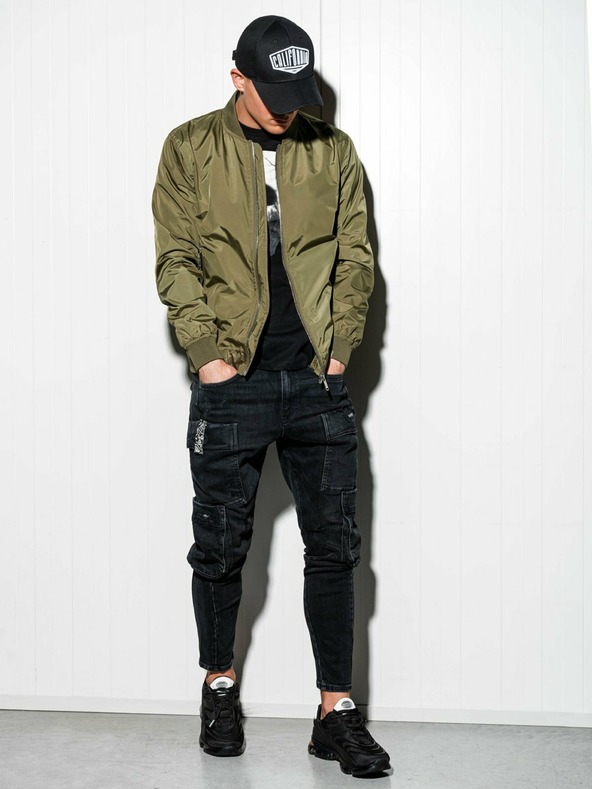 Ombre Clothing Khaki színű férfi könnyű kabát C439