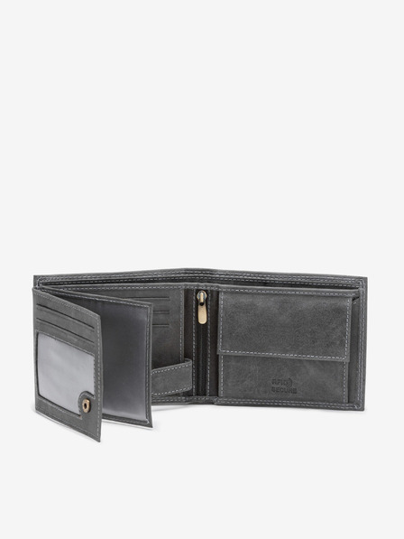 Ombre Clothing Szürke férfi bőr pénztárca Ombre ruházat