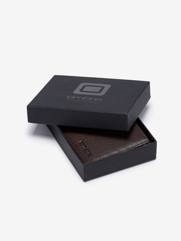 Ombre Clothing Barna férfi bőr pénztárca Ombre ruházat