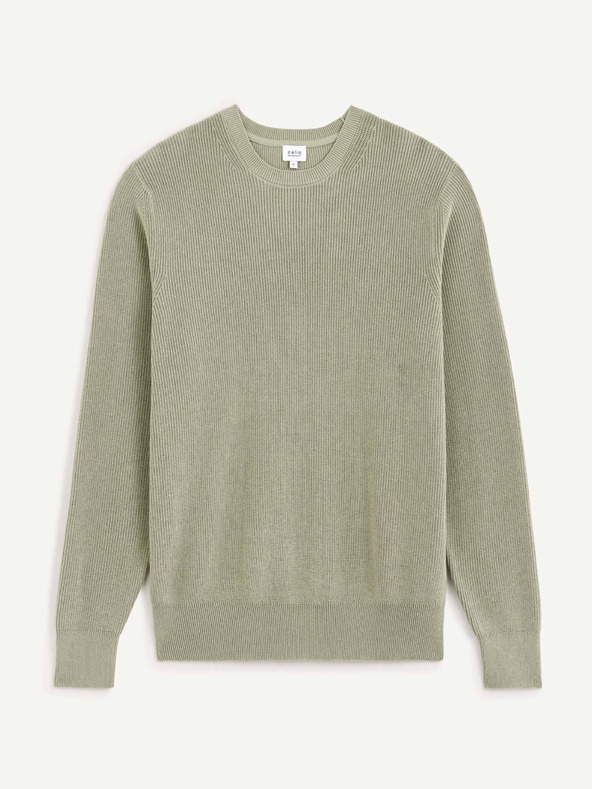 Celio Világoszöld férfi bordás pulóver Celio Dexter