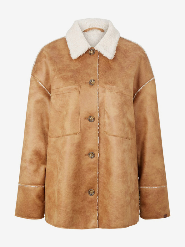 Tom Tailor Tom Tailor világosbarna női műszőrme dzseki